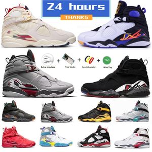 8s Mens Basketball Shoes Aqua Playoff Chrome South Beach Take White Yellow Flight Trophy Black Shoe Sports Sneakers Trainer size40-47