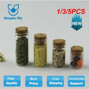 Depolama Şişeleri 1/3/5pcs Lot 5ml 7ml 10ml 14ml 18ml 20ml 25ml 30ml Cam Test Tüpü Cork Tıpa Mesajları Jars Flakonları Hediye Sanat DIY