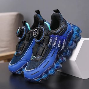 Kinder-Sportschuhe mit rotierendem Knopf, Herbstmodell, Netz, weiche Sohle, lässig, Jungen, Outdoor, Student 240223