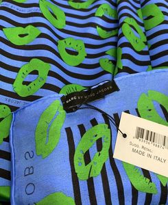 Todo o design cor azul boa qualidade 100 material de seda impressão letras lábios padrão lenços longos para mulheres tamanho grande 180cm 131422176