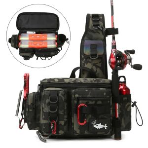 Tools Fishing Tackle Bag Outdoor Reel Lures Storage Box Single Shoulder Crossbody Bags Waist Pack Waterproof Pouch Carp Fish Rod Bag