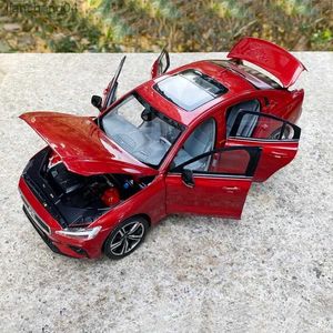 Diecast Model Arabalar Yüksek Simülasyon 1/18 Orijinal 2020 Yeni S60 Diecast Model Araba Kırmızı Gri Süsler Erkek Oyuncak Hediyeler Koleksiyonu