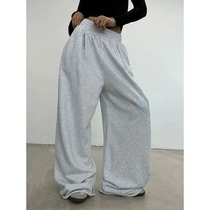 Серые спортивные штаны Deeptown, женские мешковатые спортивные штаны в корейском стиле, большие широкие спортивные штаны, осенние брюки, повседневные винтажные модные Harajuku 240222