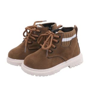 Kids Shoes for Girl Snow Boots Fashion Stripe Autumn Winter Baby Girl Shoes Boys Ankle Boots Infant Toddler Sneakers Size 21-30 240219