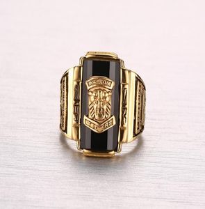 High quality Men039s Rock Punk Ring Gold color Large Red CZ Stone Ring Jewelry 1973 Lion Head Party Rings For Men3408615