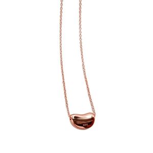 Tiffiny Necklace Designer Kvinnor Originalkvalitet Halsband S925 Sterling Silver Bean Female 18K Rose Gold Plated Bone Chain