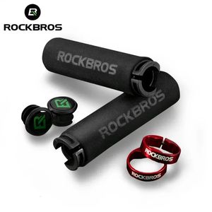 ROCKBROS Spugna MTB Manopole Ultraleggero Morbido Coprimanubrio per bicicletta Anti-skid Lega 3D bilaterale con tappo antipolvere Accessori bici 240223