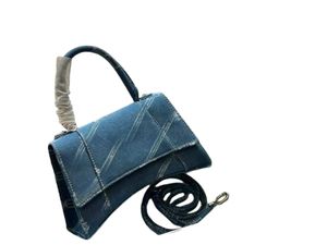 Kadın denim kum saati çantası lüks tote deri el çantası klasik kum saati yastık çanta serin kız trend gündelik seyahat parti omuz çantası crossbody çanta