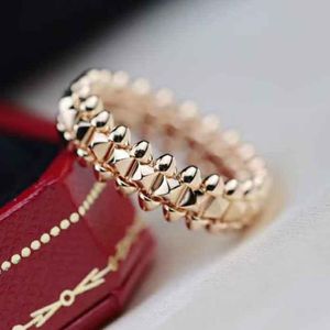 Luxurious quality punk band ring in 18k rose gold plated and platinum color for women wedding jewelry gift PS8255A284j