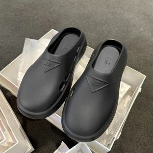 Foam slipper designer man women luxury sandal Embossed triangle rubber mules summer beach slide Fashion outdoor Leisure shoes 35-45