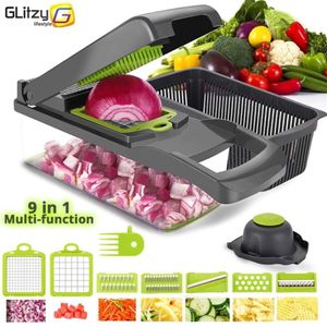 Tagliaverdure 6 Lame per cubetti Mandolina Affettatrice Frutta Pelapatate Patate Grattugia Formaggio Chopper Accessori da cucina Affettatrice di verdure 22111