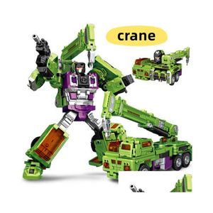 Transformation Toys Robots Nbk Oversize Devastator 6 In 1 Robot Excavator Toy Transformer Model Kit Action Figure For Boys Constru Dhuhr