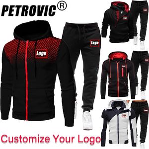 Spring Autumn Custom Casual Tracksuit Mens Sets HoodiesBlack Pants 2 Piece Suits Outfits Sportswear Diy You 240220