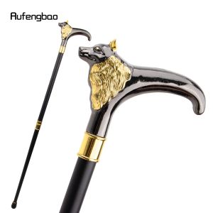 Gold Black Luxury Fox Animal Fashion Walking Stick Decorative Cospaly Vintage Party Fashionabla Walking Cane Crosier 93cm