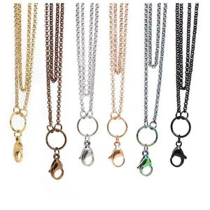 Whole-Panpan 32 inches Stainless steel rolo chain floating locket chains necklace chain1301J