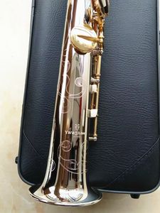 Foto reali Made in Japan Yanagisa Sassofono soprano dritto WO37 Chiave in nichel argentato con custodia Sax Bocchino soprano Legatura Ance Collo Nave libera