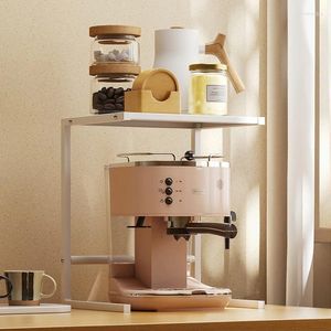 Tavolo portaoggetti da cucina Ripiano angolare per forno a microonde Altezza stratificata Friggitrice ad aria Rack Supporto per macchina da caffè in acciaio al carbonio Cuociriso