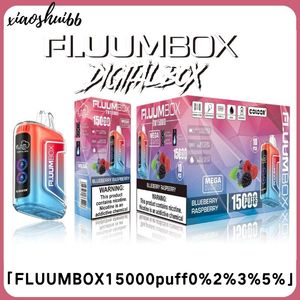Fluum Box 15000 퍼프 디지털 상자 15000 일회용 E 담배 vape 펜 25ml 사전 채워진 메쉬 코일 포드 카트리지 650mAh 충전식 배터리 15K 퍼프