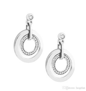 2018 Summer 925 Sterling Silver Circles Drop Earrings Original Fashion Charms European Style for women Jewelry Making2990517