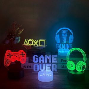 3D LED Gaming Setup RGB Lâmpada Decoração de quarto USB Powered Night Light Table para decoração de quarto Luzes de Natal 240220