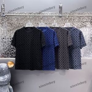 Xinxinbuy Men Designer Tee T Shirt 2024 Flocking Letter Printing 1854 Kortärmad bomull Kvinnor Blue Black White Green Khaki M-3XL