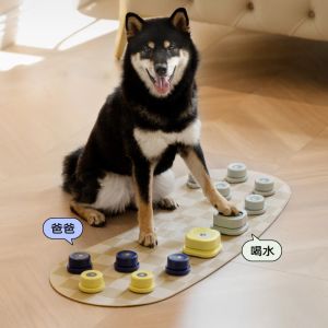 Equipamento Mewoofun Botão de comunicação para cão gato dispositivo gravável treinar animais de estimação para serem mais inteligentes alimentação tocando sino filhotes criador de sons