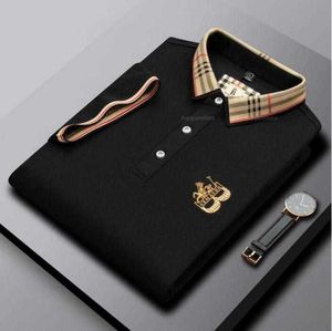 Designer-High-End-besticktes Kurzarm-Poloshirt aus Baumwolle für Herren, T-Shirt, koreanische Modekleidung, Sommer-Luxus-Top, asiatische Größe M L XL XXL XXXL DesignerZB2Y