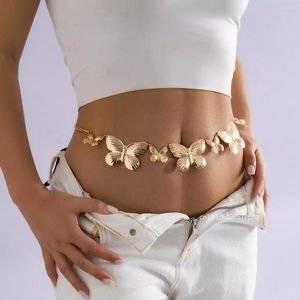 Belts Personality Big Butterfly Waist Chain For Women Girl Simple Punk Metal Belly Body Waistband Beach Accessories