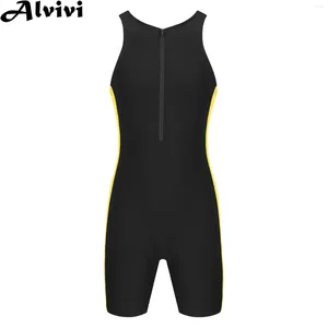 Herren-Badebekleidung, einteilig, ärmellos, mit Reißverschluss, Bodysuit, Badeanzug, Triathlon, Neoprenanzug, Rash Guard, Strand, Pool, Badeanzug, Surf-Kleidung