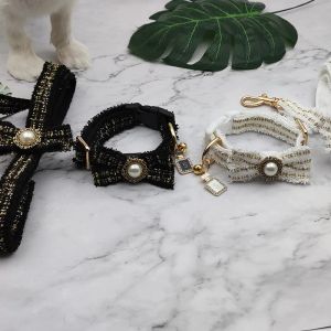 Sets Elegant Dog Collar Accessories Luxury Design Puppy Collar Leash Set Dog Stuff Chihuahua Teddy Bulldog Princess Dog Accessories