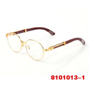 둥근 교량 선글라스 금 안경 최신 패션 남성 여성 Wood Sunglas Silver Frame eyeg269G에있는 모든 매치 프레임 빈티지 스포츠