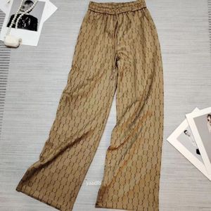 Spring Designer womens pants High-end luxury jacquard G letter embroidery high-waisted slimming baggy wide-leg pants