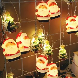 Strängar Santa Claus Head Light String Outdoor Waterproof Creative Snowman LED JJULDekoration