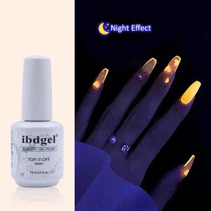 15ml Luminous fluorescent Top Coat No Wipe top gel Glow in The Dark Semi Permanent Art Tool Manicure Vernish gel nail polish 240222