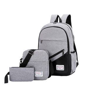 SHUJIN Nuovo set da 3 pezzi Zaino antifurto Uomo Donna Zaino casual Borse da scuola per laptop da viaggio Sac A Dos Homme Zaino199e