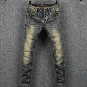 Jeans da uomo 2024 primavera e autunno moda classica retrò elastico casual comfort pantaloni piccoli di alta qualità di grandi dimensioni