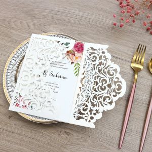 Tasca per buste per biglietti di inviti di nozze in carta glitterata per forniture per decorazioni per feste di matrimonio, battesimo