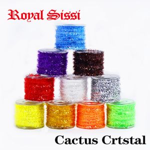 Çizgiler Royal Sissi 10spools Çok Renkli Makaralı Kaktüs Tinsel Şenil İpliği Kristal Flaş Strip Nymphal Bugs Scud Fly Toyma Malzemeleri