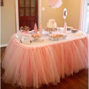 Saia de mesa malha tule diy tutu saias de mesa para casamento decoração de aniversário chá de bebê favores festa casa têxtil