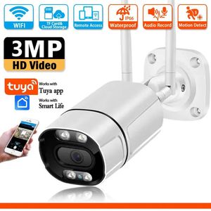 Tuya Smart Life Home Bullet 3MP Vision Night Vision Full Color Vision WiFi Sicurezza domestica impermeabile Human Detect IP Camera