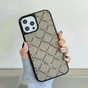 iPhone 15 Pro Max Designer Phone Case for Apple 14 13 12 11 XS XR Samsung Galaxy S23 S24 Note 20 Ultra Luxury PU Leather Floral Checkerboard Back Cover Coque Fundas G Gray