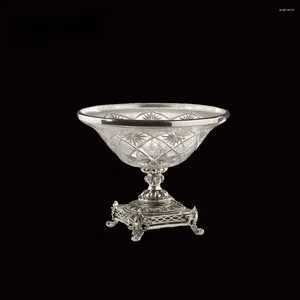 Titulares de vela francês requintado suporte de luxo banhado a prata decoração castiçal de vidro