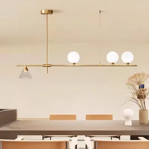 Pendant Lamps Modern Dining Room Lamp G9 Bulb White Glass Kitchen Bar Lighting Fixtures Copper Drop Design