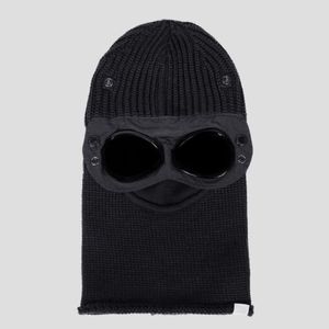 Extra Fine Merino Wool Goggle Balaclava Beanie Knit Hat Outdoor Retains Heat Windbreak Hood Men Cap Skull Caps Black ONESIZE2709