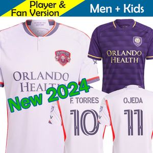 2023 2024 MLS Orlando City SC Futbol Formaları Çocuk Kiti Man Major League 23/24 Futbol Gömlek Birincil Ev Mor Duvar Uzak Beyaz Legacy F.Torres L.Muriel Ojeda Jansson
