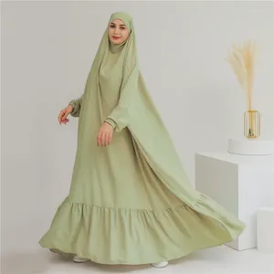 Ethnic Clothing Eid Hooded Overhead Abaya Women Muslim Loose Maxi Dress Prayer Garment Dubai Turkey Kaftan Ramadan Djellaba Arabic Robe