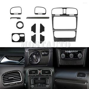 Interior Accessories For Volkswagen VW Golf 6 MK6 GTI Soft Carbon Fiber Kit Cover Trim 2008-2012 13pcs Whole
