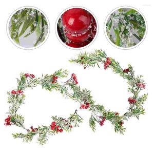 Dekorative Blumen, Weihnachtsbaumschmuck, Rattan, Beerenrebe, Kranz, rote Früchte, Zweigornament