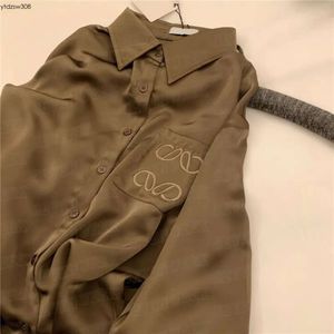 Satin Embroidered Shirts Coats for Women Long Sleeve Fashion Cardigan Thin Breathable Blouses Tops