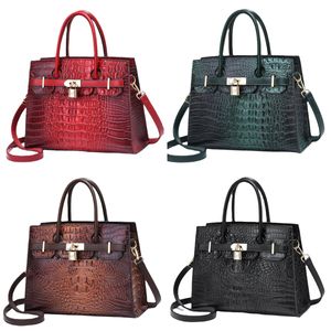 Yeni çanta moda timsah baskı el çantası büyük kapasiteli gündelik omuz messenger çanta